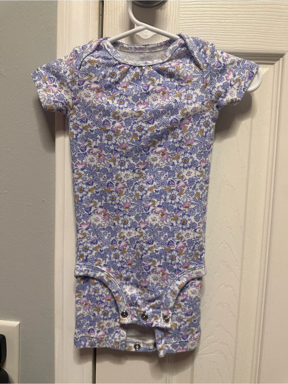 Carter's Lavender Floral One-Piece and Pants Set